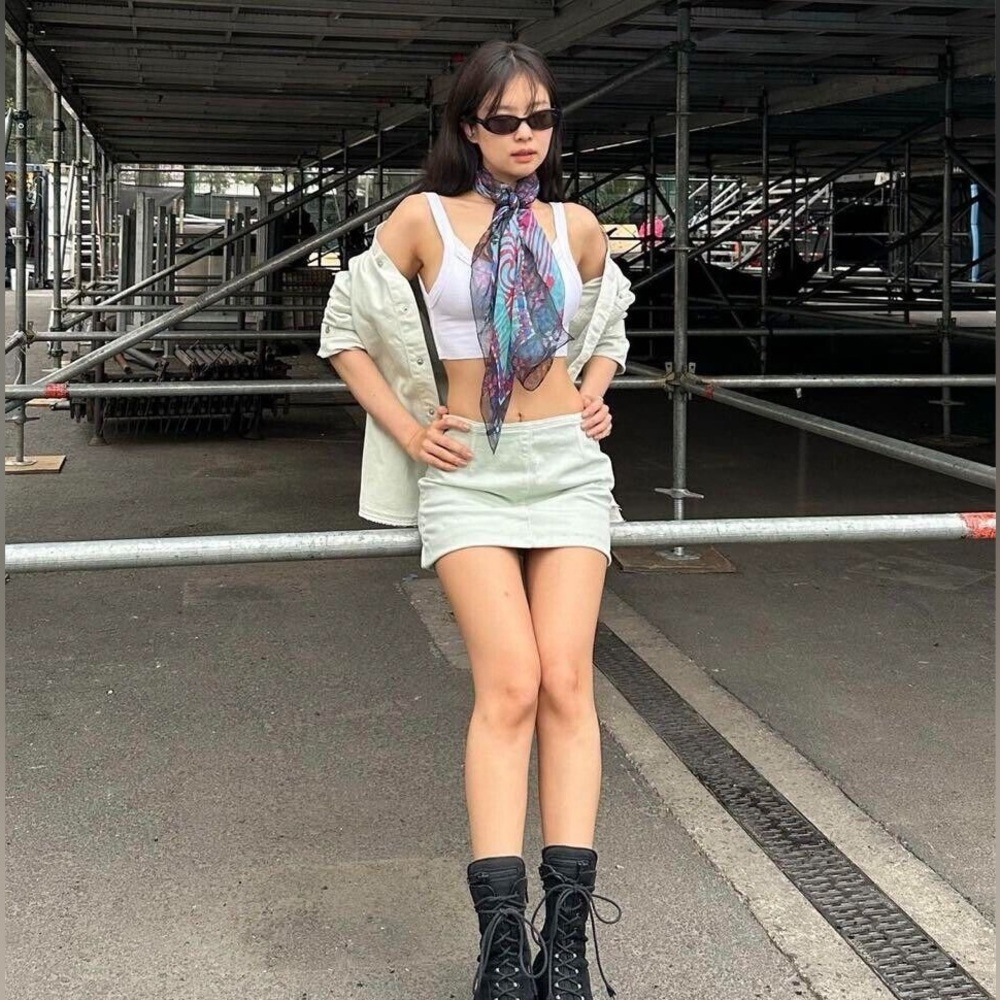 Jennie x Calvin Klein Denim Skirt 25 Mint